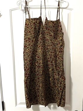 Omoone floral mini sun dress low-cut spaghetti strap size XL